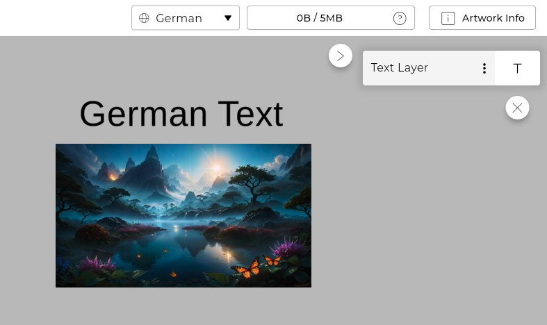 Switching between the two language versions of the same artwork